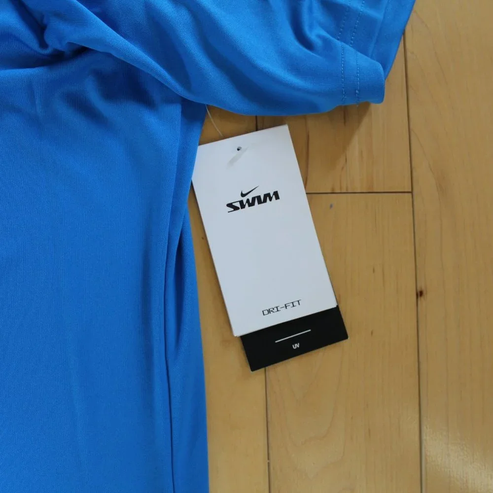 NWT NIKE MEN'S HYDROGUARD‎ SWIM UPF 40+ T-SHIRT ROYAL BLUE